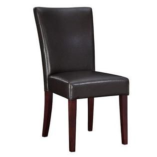 Powell Brown Bonded Leather Parsons Chair, 20 1/2 Seat Height