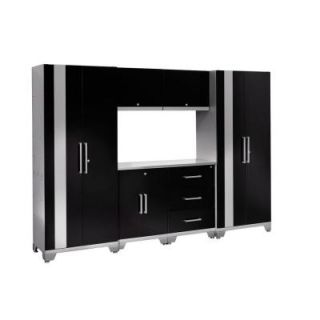 NewAge Products Performance 75 in. H x 108 in. W x 18 in. D Steel Garage Cabinet Set in Black (7 Piece) 36017