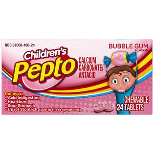 Pepto Bismol Childrens Bubblegum Chewable Tablets Upset Stomach