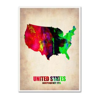Trademark Fine Art Naxart United States Watercolor Map Canvas Art