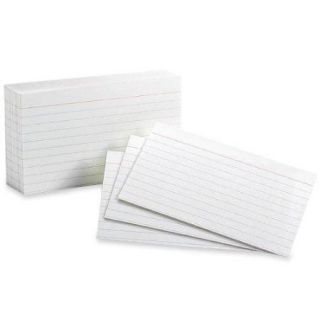Oxford Ruled Index Cards, 3" x 5", White, 100 Pack