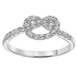 Cambridge Sterling Silver 1/4ct TDW Diamond Infinity Love Knot Ring