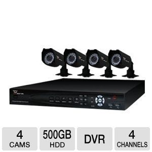 Night Owl K 44500 Video Security Kit   4 Channel, DVR, 500GB HDD, 4 Cameras, 400 TVL, Refurbished