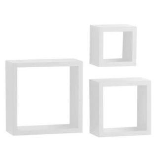 Knape & Vogt 9 in. W x 4 in. D Wall Mounted White Shadow Box Decorative Shelf Kit (3 Piece) 240 WT