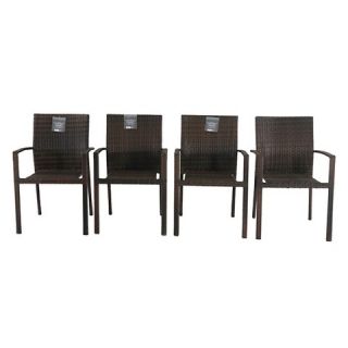 Southcrest Wicker Stacking Patio Chair Brown 4 Pack Threshold