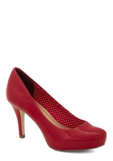 Have It Down Patent Heel in Poppy  Mod Retro Vintage Heels