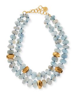 NEST Jewelry Aquamarine Double Strand Necklace