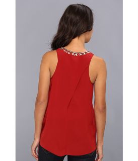 rebecca taylor sleeveless embellished high low cami persimmon