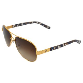 Tory Burch Womens TY 6010 361/13 Gold/ Blue Aviator Sunglasses