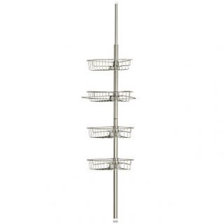 Exquisite 4 Shelf Tension Pole for Shower Brushed Nickel Finish   Home