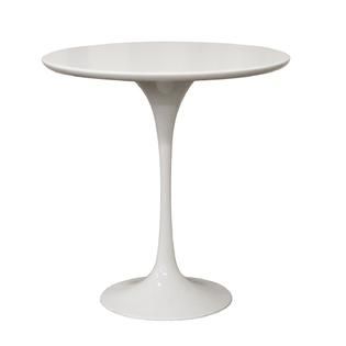 Baxton Studio Immer White Wood and Steel Mid Century Style End Table