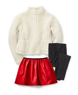 Ralph Lauren Little Girls Winter Wonderland Sweater, Skirt & Leggings