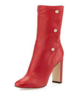 Jimmy Choo Dayno Leather Mid Calf Boot, Red