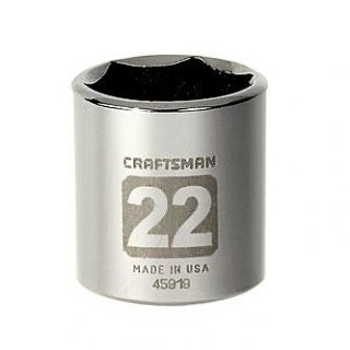 Craftsman 22mm Easy To Read Socket, 6 pt. STD, 3/8 in. drive