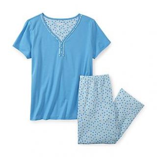 Laura Scott Womens Knit Pajama Top & Pants   Polka Dot   Clothing