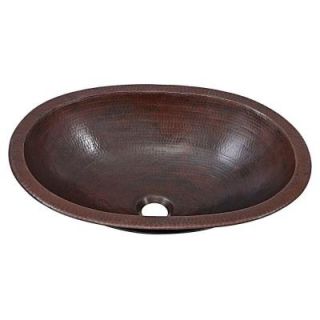 SINKOLOGY Wallace Dual Mount Handmade Pure Solid Copper Bathroom Sink in Aged Copper SB202 19AG
