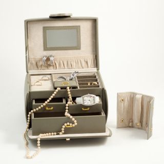 Bey Berk Tara Rounded Olive Leather Jewelry Box   Shopping