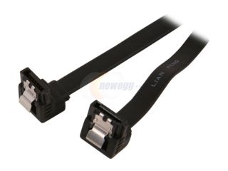 Rosewill RCAB 11031 10" SATA III Black Flat Cable w/ Locking Latch Supports 6 Gbps, 3 Gbps, and 1.5 Gbps transfer rate