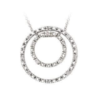 DB Designs Sterling Silver 1/8ct Diamond Two Circle Necklace
