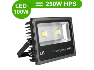 LE® 100W Super Bright Outdoor LED Flood Lights, 250W HPS Bulb Equivalent, Daylight White, Security Lights, Floodlight