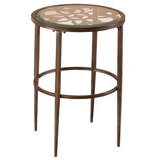 Hillsdale Gray/Brown Marsala Glass Top End Table   Home   Furniture