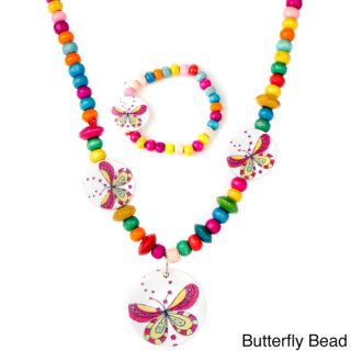 Girls Multi color Wooden Jewelry Set   16447130  