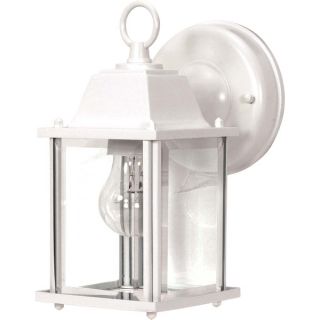 Nuvo 1 light White Cage Lantern Wall Fixture