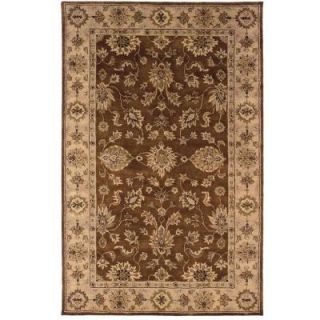 Linon Home Decor Rosedown Collection Brown and Gold 5 ft. x 8 ft. Indoor Area Rug RUG SLSG2858