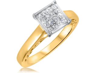 3/8 CT. T.W. Diamond Ladies Engagement Ring 14K Yellow Gold  Size 11.25