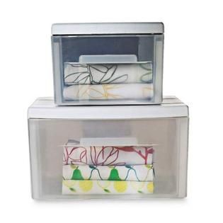 Clear Small Stacking Drawer with White Drawer   Home   Storage