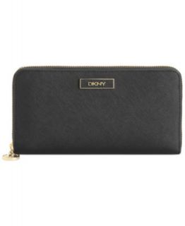 DKNY Saffiano Leather Large Zip Around Wallet