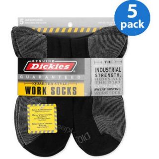 Dickies   Men's Dri Tech Comfort Quarter Work Socks, 5 Pack