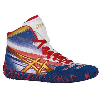 ASICS Aggressor 2 LE   Mens   Wrestling   Shoes   True Blue/Olympic Gold/Red