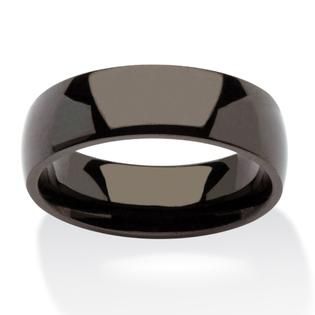 PalmBeach Jewelry Mens Comfort Fit 7 mm Wedding Band in Black Ion