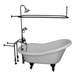 Barclay Products 5 ft. Acrylic Ball and Claw Feet Slipper Tub in White Oil Rubbed Bronze Accessories TKADTS60 WORB3