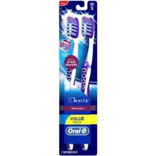 Oral B 3D White Pro Flex Soft Toothbrush, 2 count