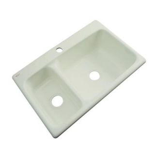 Thermocast Wyndham Drop In Acrylic 33 in. 1 Hole Double Bowl Kitchen Sink in Jersey Cream 42106