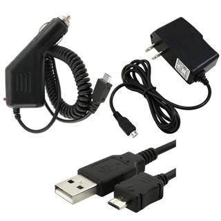 USB 3 piece Cable Car Travel Charger for HTC myTouch 4G