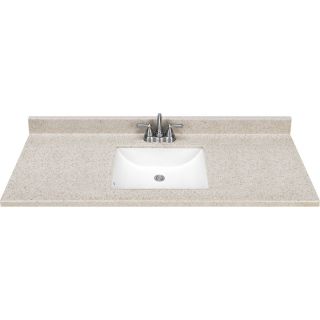 Dune Solid Surface Integral Single Sink Bathroom Vanity Top (Common 49 in x 22 in; Actual 49 in x 22 in)