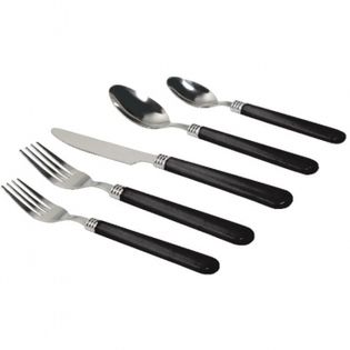 Gibson  49 pc Flatware Set, Black with Black Tray
