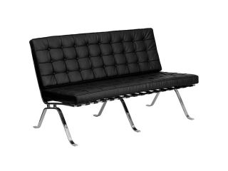 Flash Furniture HERCULES Flash Series Black Leather Love Seat with Curved Legs ZB FLASH 801 LS BK GG ZB FLASH 801 LS BK GG