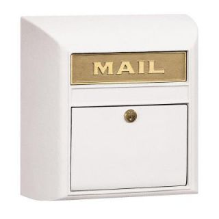 Salsbury Industries 4100 Series 14.5 in. W x 14.5 in. H x 6 in. D White Plain Door Modern Mailbox 4150P WHT