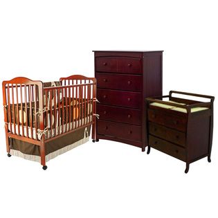 Dream On Me Cherry Cumberland 2 in 1 Convertible Crib, Changing Table