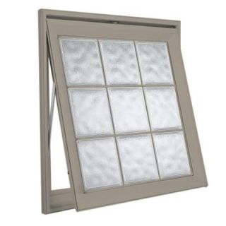 Hy Lite 29 in. x 29 in. Acrylic Block Awning Vinyl Window   Tan 8AW2929DWLH1G