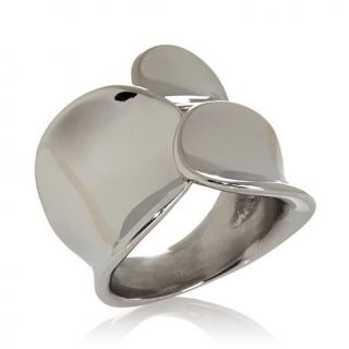 Stately Steel High Polished Overlapping Ring   7502793