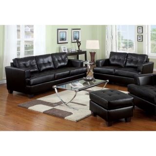 Kalush Black Bonded Leather 2 piece Living Room Set   17511054