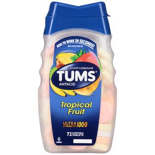 Tums Ultra Strength 1000 Tropical Fruit Chewable Tablets Antacid