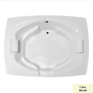 Laurel Mountain Bedford 2 Person Biscuit Acrylic Oval in Rectangle Whirlpool Tub (Common 62 in x 82 in; Actual 24.5 in x 64 in x 81 in)