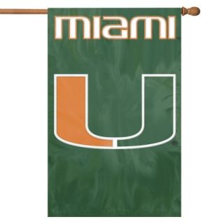 Miami Hurricanes College with Applique Banner Flag