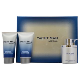 Myrurgia Yacht Man Metal Mens 3 piece Fragrance Gift Set  